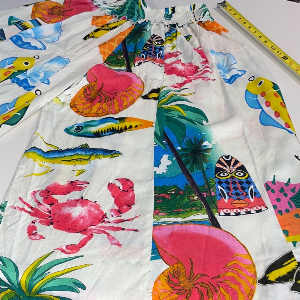 True Destinations Palazzo Pants resort beach vacation tropical wide leg L - Picture 8 of 8